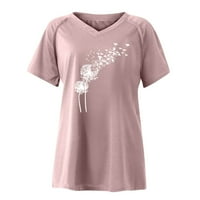 Božićne majice s dugim rukavima za ženu Modni ženski okrugli vrat 3 4Sleeve majica Jesen tiskanje bluza