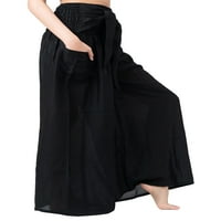 Ženske hlače Ležerne prilike za ženska moda casual visoki struk elastični struk čvrste boje ruffle široke