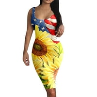 Žene ljetni casual s kratkim rukavima V mini haljina Boho Beach Sundress