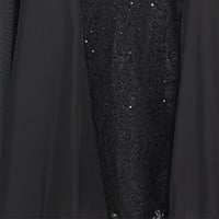 Ženska pamučna posteljina ljetna udobna čvrsto svestrana svakodnevna formalna majica, crna, XL
