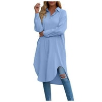 Leesechin piling jakne za žene čišćenje modne casual boje zip hood dugih rukava džepna jakna bluza