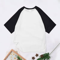 RUHIKU GW ženske majice Ljetni modni ispisani čipka V-izrez kratki rukav top bluza kauzalna labava majica