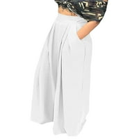 Ženske guste hlače elastične čvrste boje termalne pune duljine labave udobne tople zimske kaprise gamaše