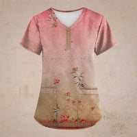 Grianlook Women Vus Vreck TEE kratki rukav cvjetni tiskani tunički bluza TUNIC SLIM SHIST majica