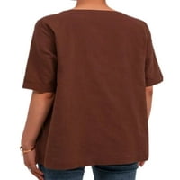 Nizine žene ljetne vrhove majica s kratkim rukavima tiskana majica labavi tunik bluza posada pulover