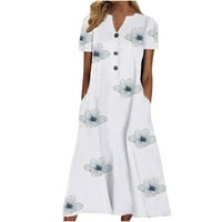 Haljine za prodaju za žene za žene s dugim rukavima za tisak Cvjetni uzorak Okrugli izrez Mini Slim