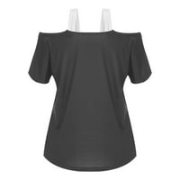 Dmagnates ženska majica, casual vintage geometrijski print dugih rukava sa dugim rukama sa okruglim