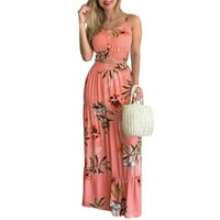 Cathery Ženska boemska haljina cvjetni print rukavi na plaži ljetne haljine