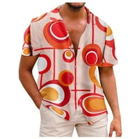 Odeerbi Plus size pamučne posteljine za žene cvjetni gumb dolje majice Ljetni casual okrugli vrat kratki