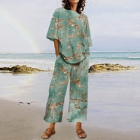 Uorcsa Plus size Bluousy Casual Popularni odmor Ljeto Pocket Revel Beach Cvjetni tiskani kratki ruktici