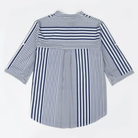 Plus size Ljetne tuničke vrhove za žene zarez V Ret Petal rukave Dressy Shirts Ispisane casual labave