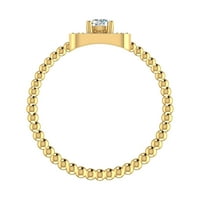 Ovalni oblik Moissite Solitaire Angažman prsten sa bočnim kamenjem, 14k bijelo zlato, SAD 12.50