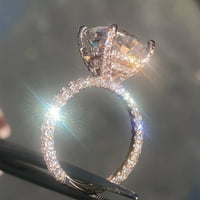 1.66ct Princess Cleb Clear Moissine 18K bijelo zlatne godišnjice za angažman prsten veličine 7