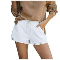 Lolmot posteljine za žene elastične strukske vučne kafe casual pantalone plus veličina široke noge lagane