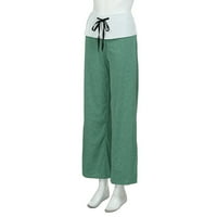 Yubatuo pantalone za žene Čvrsta boja visoki struk pamučni i konoplji kamenca Izborni džepni pantalone