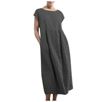 Manxivoo haljina za plažu Žene Ležerne prilike za ispis Loose Haljina dugačka haljina Crisscross bez