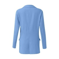 Hinvhai zimski kaputi jakne za žene čišćenje Žene Dugme s dugim rukavima Čvrsti džep Cardigan Tops Bluza