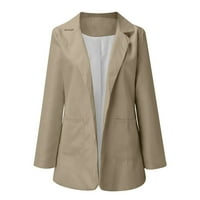 Jusddie ženski jakna kaput čvrsta boja otvoreni prednji blažeri obilni svijetli blazer dugi rukav posao