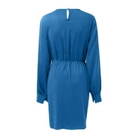 Niuer Vintage Solid haljina za žene dugih rukava Bodycon pepum haljina za poslovanje Formalno radnoj