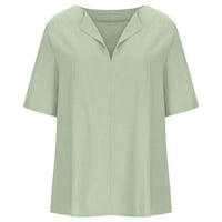 APEPAL ženske ljetne majice Ležerne prilike V-izrez s kratkim rukavima gumb prema dolje Lagani pulover