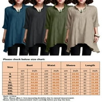 Aueoeo plus vrhovi veličine za žene, bluza za žene Ženska vintage sunce Rainbow ispisani uzorak casual