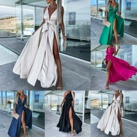 Hanzidakd Ljeto A-line haljine za žene Žene Ljetne haljine omotač V izrez bez rukava bez rukava Boho