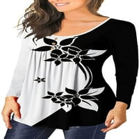Košulje za žene Jesen Zimske ležerne majice Dugi rukavi Tunički vrhovi Front Twist Crewneck bluza