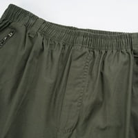Žene casual širokih lanene kratke hlače na plaži Summer Vezerani salon Elastični džepovi struka Plus