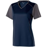 Pfysire Plus size Žene V izrez Majica Tunic Tops Labava ležerna bluza Navy Plava L