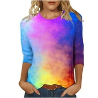 Thirts majice za žene Ljetne vrhove Grafički casual s kratkim rukavima V Trendy T košulja duks bluza