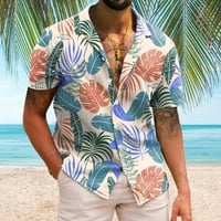 Muškarci Havajska majica Odmor s kratkim rukavima Ležerne tipke Donje košulje Summer Beach Majica