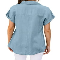 Posteljine za žene plus veličine kratkih rukava Bluze Regularne fit t majice Pulover tees vrhovi cvjetni