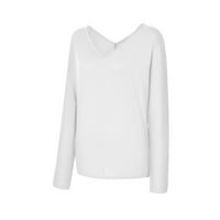 Sanviglor Ladies Yoga majice Nepravilni hem Tee Ruched Work Top prozračna majica Gym bluza White S