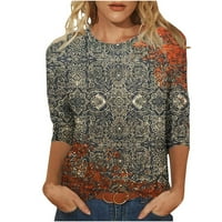 DRPGunly majice za žene vrhove rukava bluza kratka majica Pulover veličine plus ženska v izrez Print