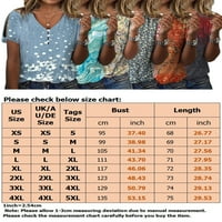 SoftMallow Women's Plus tipka za tiskane majice dolje majice Ležerne prilike s dugim rukavima labav