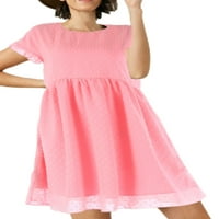 Idoravan ženska haljina za čišćenje ljetne modne žene kratki rukav plaža polka dot zavoja duga maxi