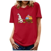 Ženski ljetni vrhovi Cvjetni kratki rukav V rect T majice Majice Grafička tiskana tunika majica Thirts