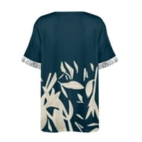 Majice za žene Trendi kratkih rukava Dressy udoban ljetni grafički cvjetni tiskani Trendi bluza Thenics