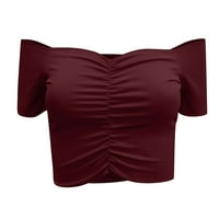 Ženska cvjetna plus veličina vrhova mekane bluze za prozračnu bluzu u gore V-izrez Tees Casual Comfy