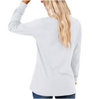 Scyoekwg košulja s dugim rukavima za žene sa zipper V izrezom Cvjetni ispis Grafički tee Leisure Udobni