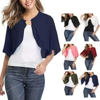 Voncos džemperi za žene - na klirensu okrugli vrat casual pulover ženski džemperi vrhovi plave veličine