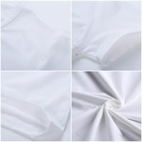 Capreze Dame majica V izrez majica kratki rukav ljetni vrhovi boemijski pulover cvjetni tisak Tee White XL