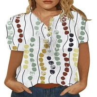 Ljetni vrhovi za žene čišćenje Ženska moda ugodno casual okrugli vrat kratkih rukava TOP bluza Flash