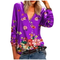 Žene vrhovi ljetne dressy bluze za žene casual grafički ispisi trendi vrhovi pola rukava cvjetna bluza