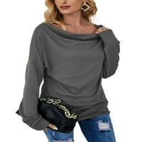 HOMCHY pulover majica Ženski povremeni tiskani kratki rukav sa dvostrukim džepom vrhom