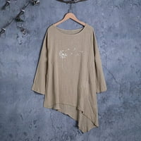 Ženski bluze Čvrsti dugi rukav Ležerne prilike za žene Tee Crew izrez Bluze sivi XL