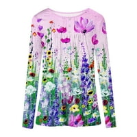 Ženska ležerna tunika TOP majica Okrugli izrez Top gradijentna cvjetna košulja kratkih rukava Torp bluza