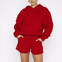 Dyfzdhu puffer prsluk Women Trendy Plus size Top V Sloper izreza dolje jakna pada zima crvena