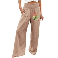 Booker Ženske hlače visoke struke Zvučenje kratkih hlača sa džepovima široke noge obrezane kratke hlače