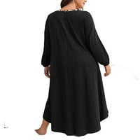 Žene kostimi s kapuljačom Vintage pulover Visoka niska zavoj duga haljina ogrtač